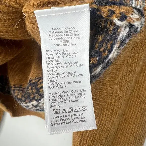 J. Crew Fair Isle Half Zip Brushed Yarn Sweater Size Small - Picture 8 of 10